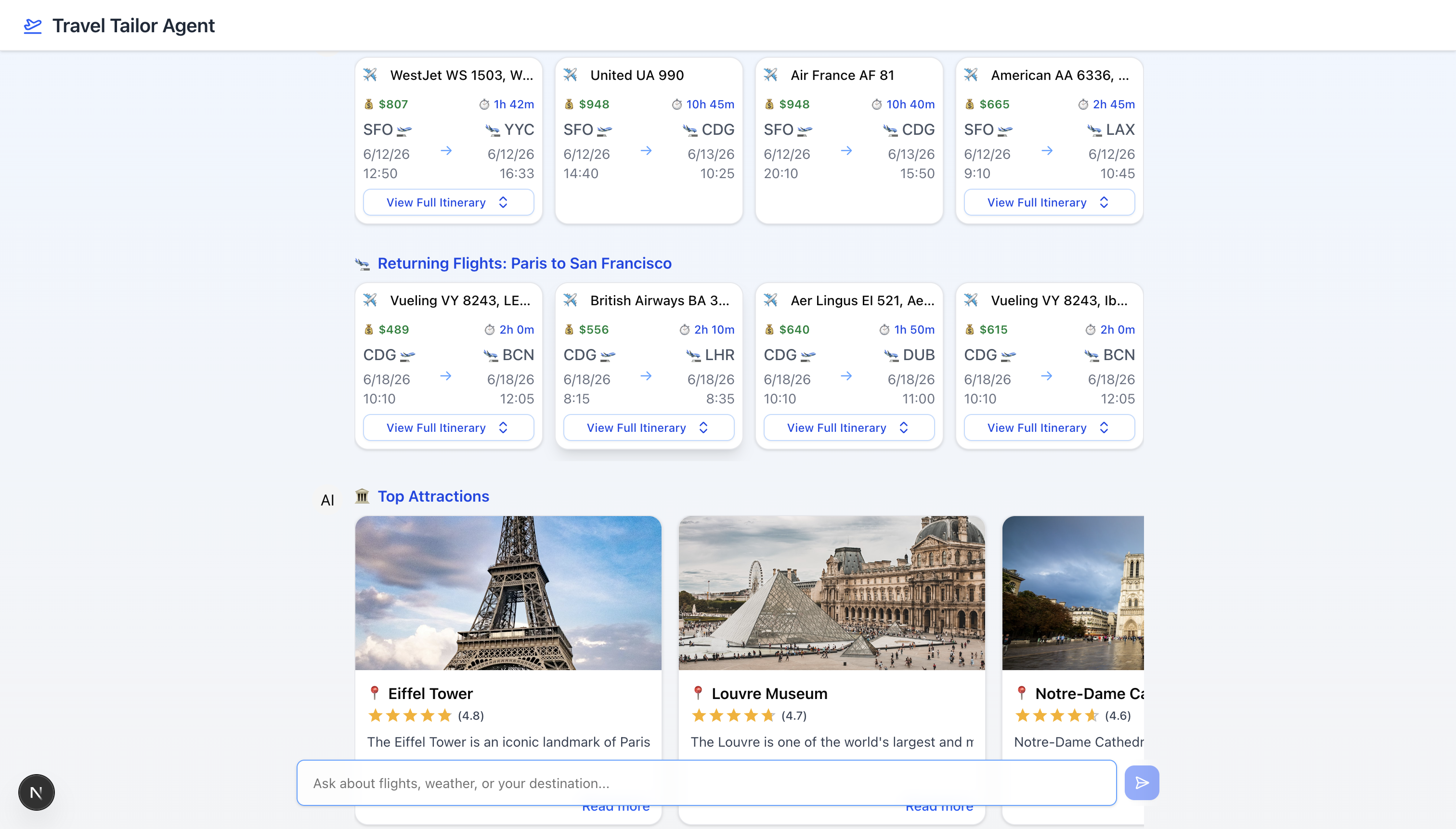 Travel Tailor Agent screenshot